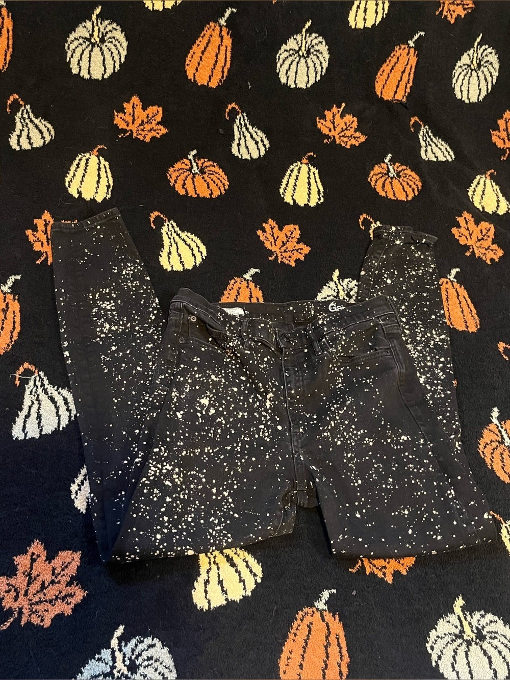 #8 Black Distressed Paint-Splatter Jeans available on live sept 7th 9am mst
